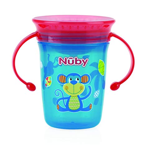 NUBY - Bicchiere Antigoccia con Manici e Coperchio Blu - La bottega delle  befane