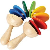 plan toys clatter in legno colorato nacchere