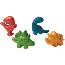 plan toys set 4 pezzi dinosauri in legno
