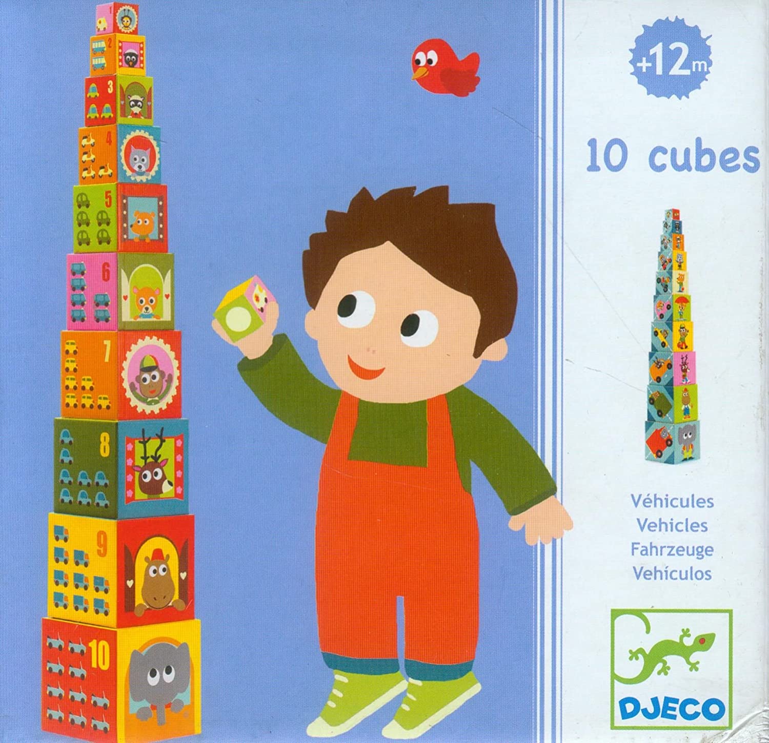 DJECO – Cubi da Impilare Veicoli (12m+)