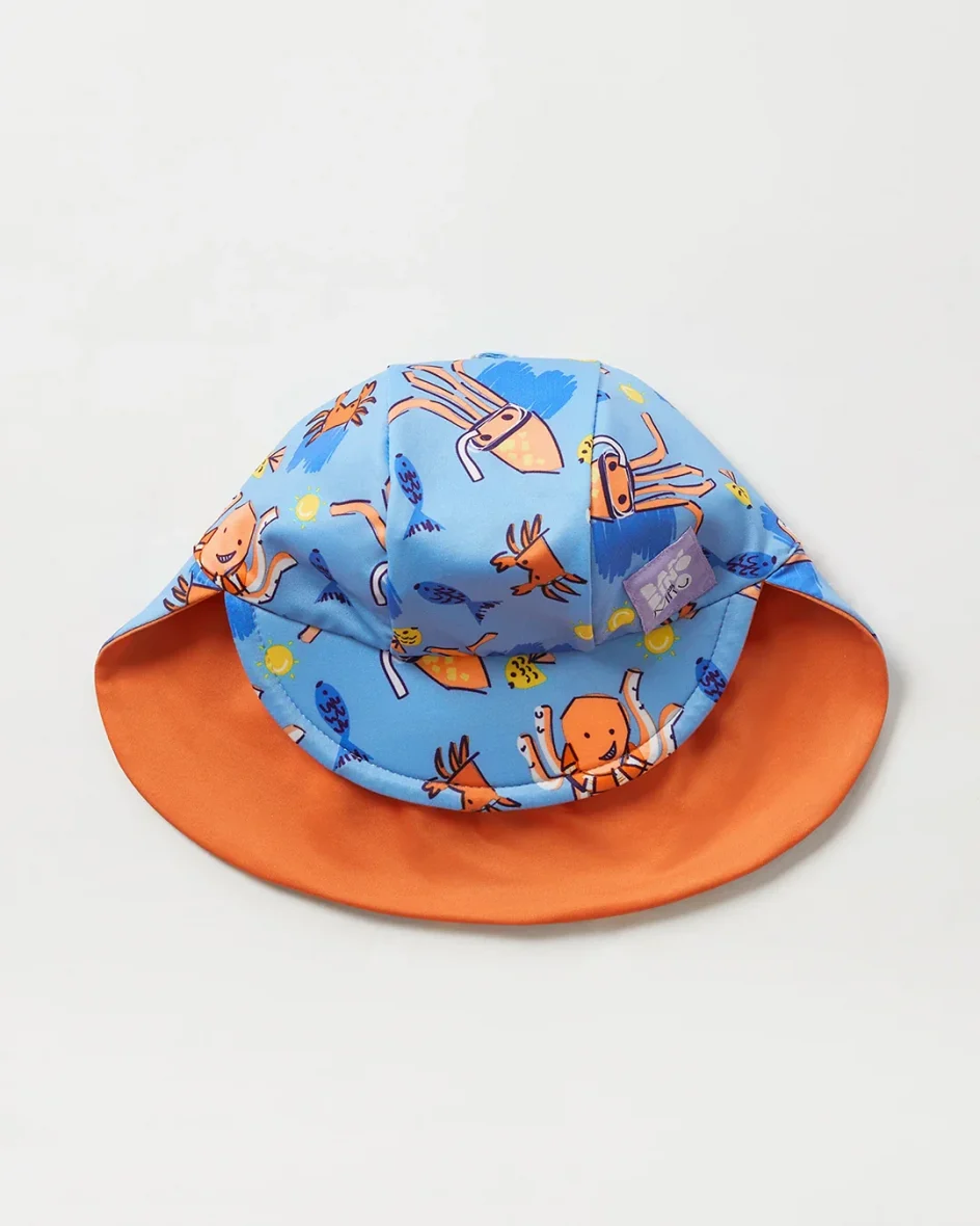 BAMBINO MIO – Cappellino Estivo Protezione Solare Reversibile Pesciolini